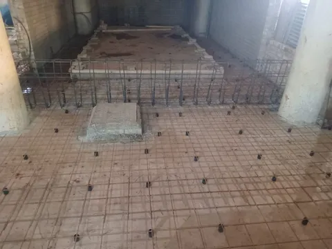 Steel reinforcement prepared for concrete construction