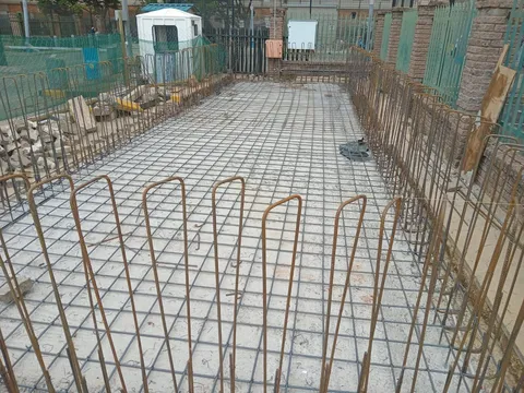 Steel reinforcement prepared for concrete construction